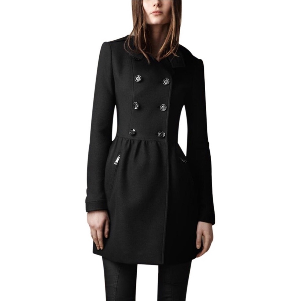 (NWT) BURBERRY BRIT BLACK WOOL COAT